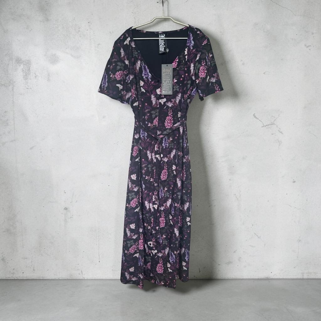 NWT Killstar Jurk XXL ZwartRozePaars Bloem Print Willow Wisp, Ill, Zwart, Maat 46/48 (XL) of groter, Star