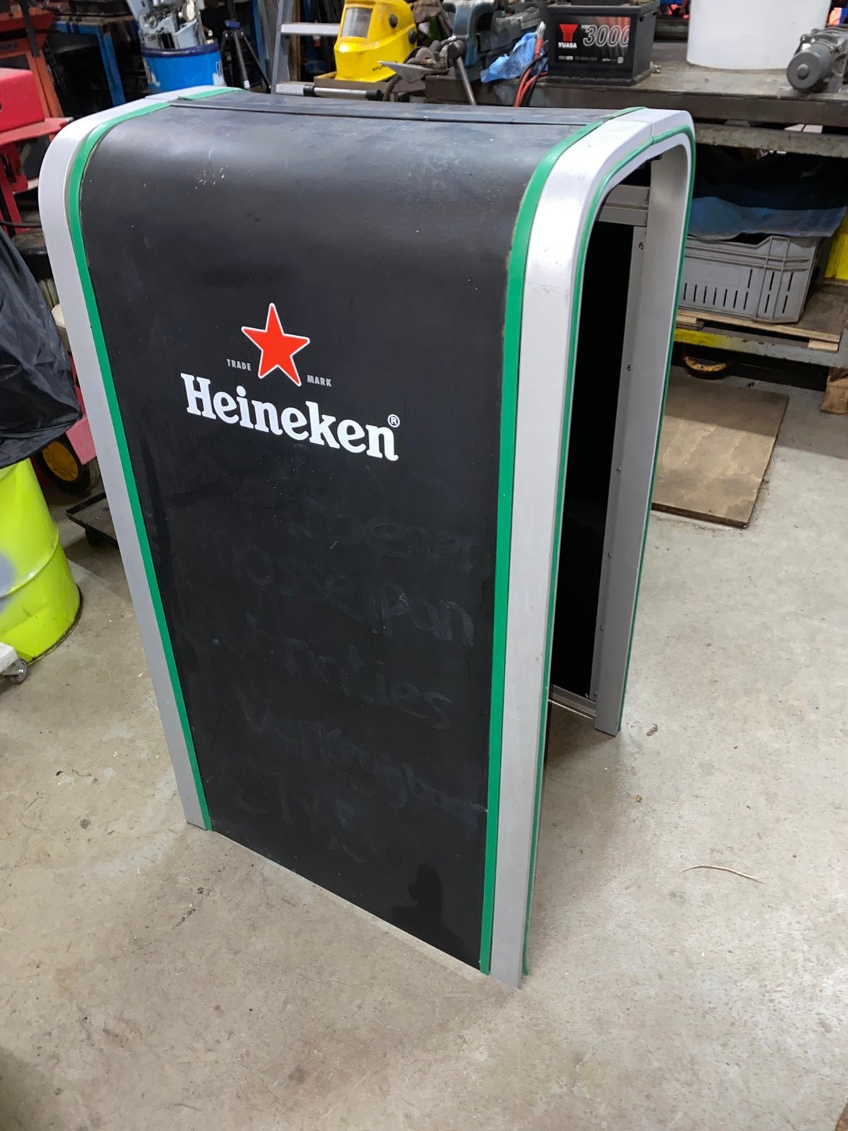 Heineken krijtbord evt bij cafe of winkel, Verzamelen, Ophalen, Gebruikt, Lichtbak of (neon) lamp