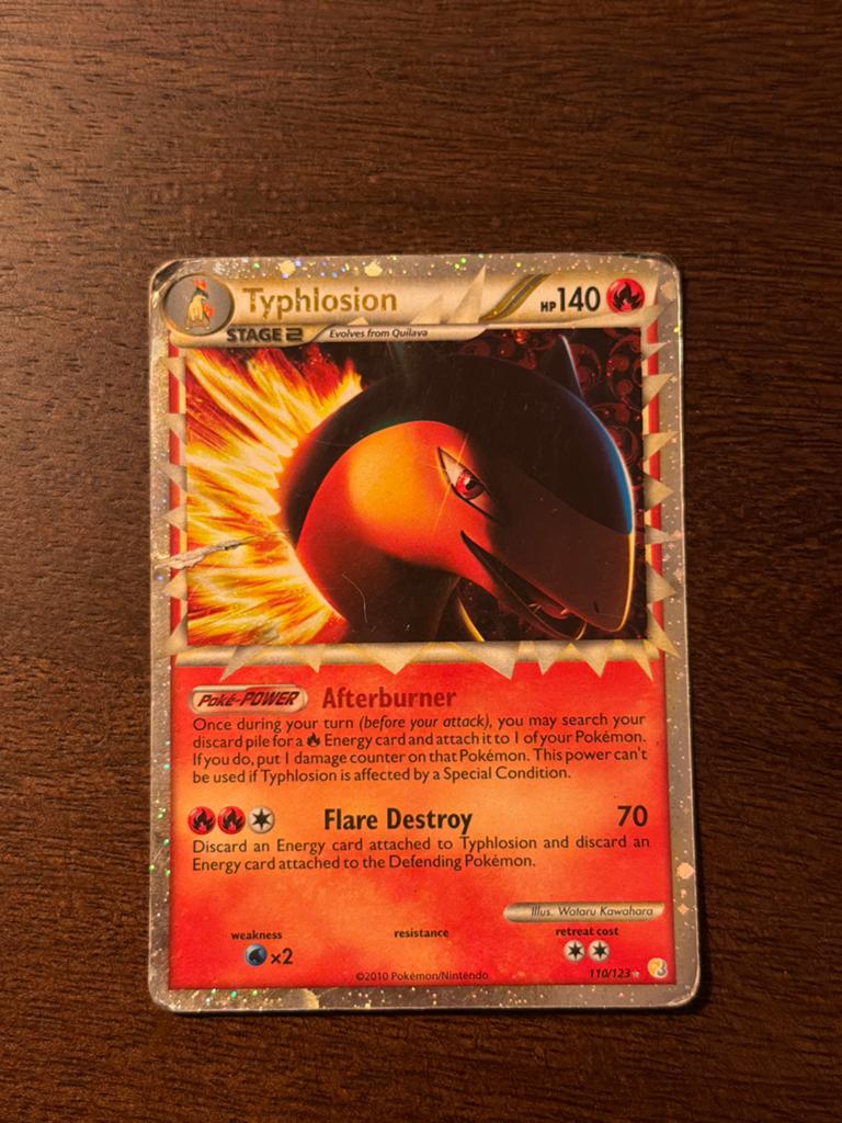 Typhlosion Pokémon kaart (110/123) - Gebruikt, Ophalen of Verzenden, Gebruikt, Losse kaart
