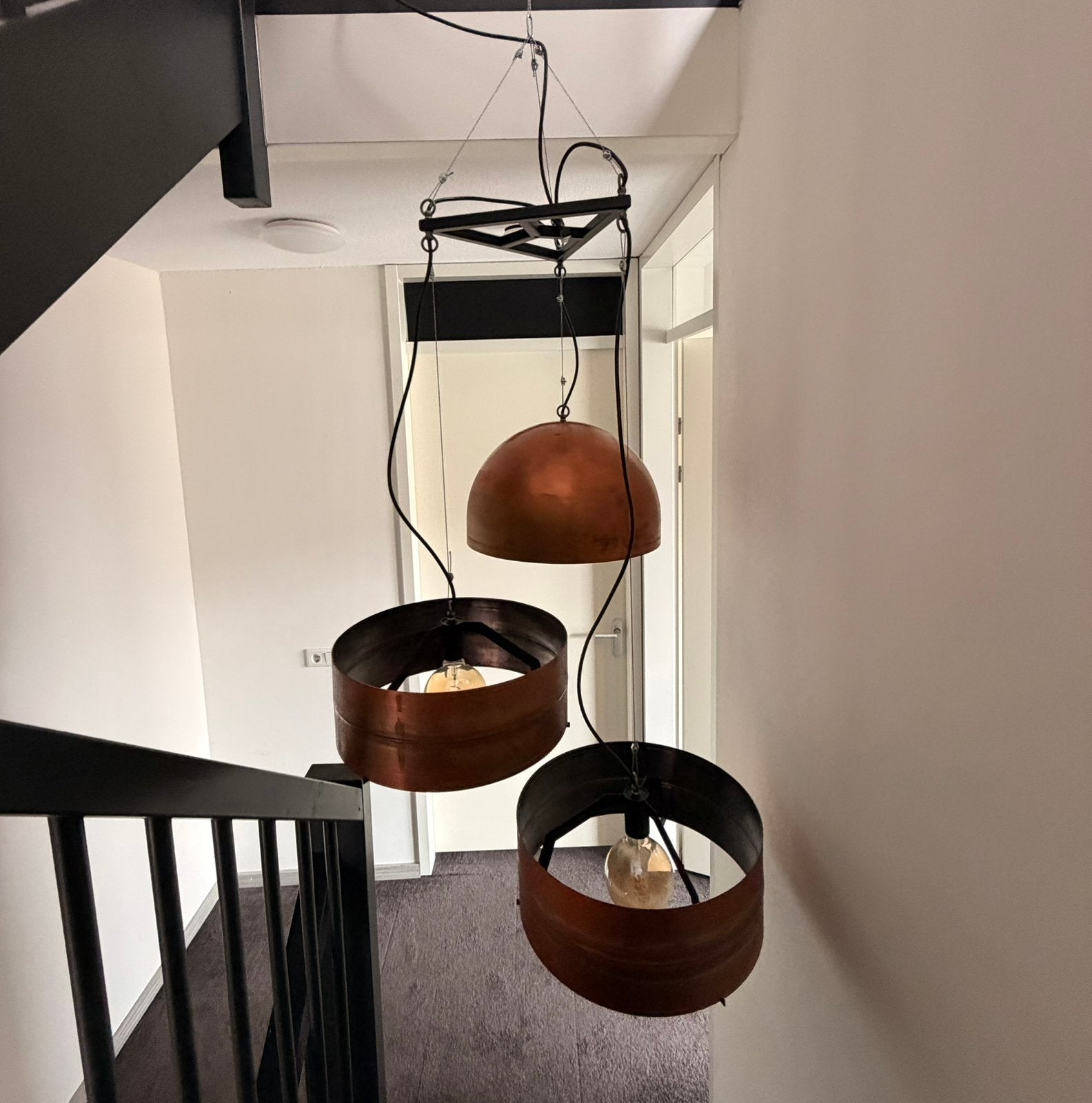 Stoere Industriële Hanglamp. Perfect voor Horeca of Loft, Overige materialen, Zo goed als nieuw, Industrieel, E27 (groot)