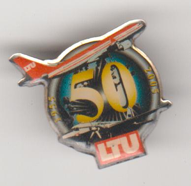 LTU 50 vintage pin, Verzenden, Zo goed als nieuw, Overige onderwerpen
