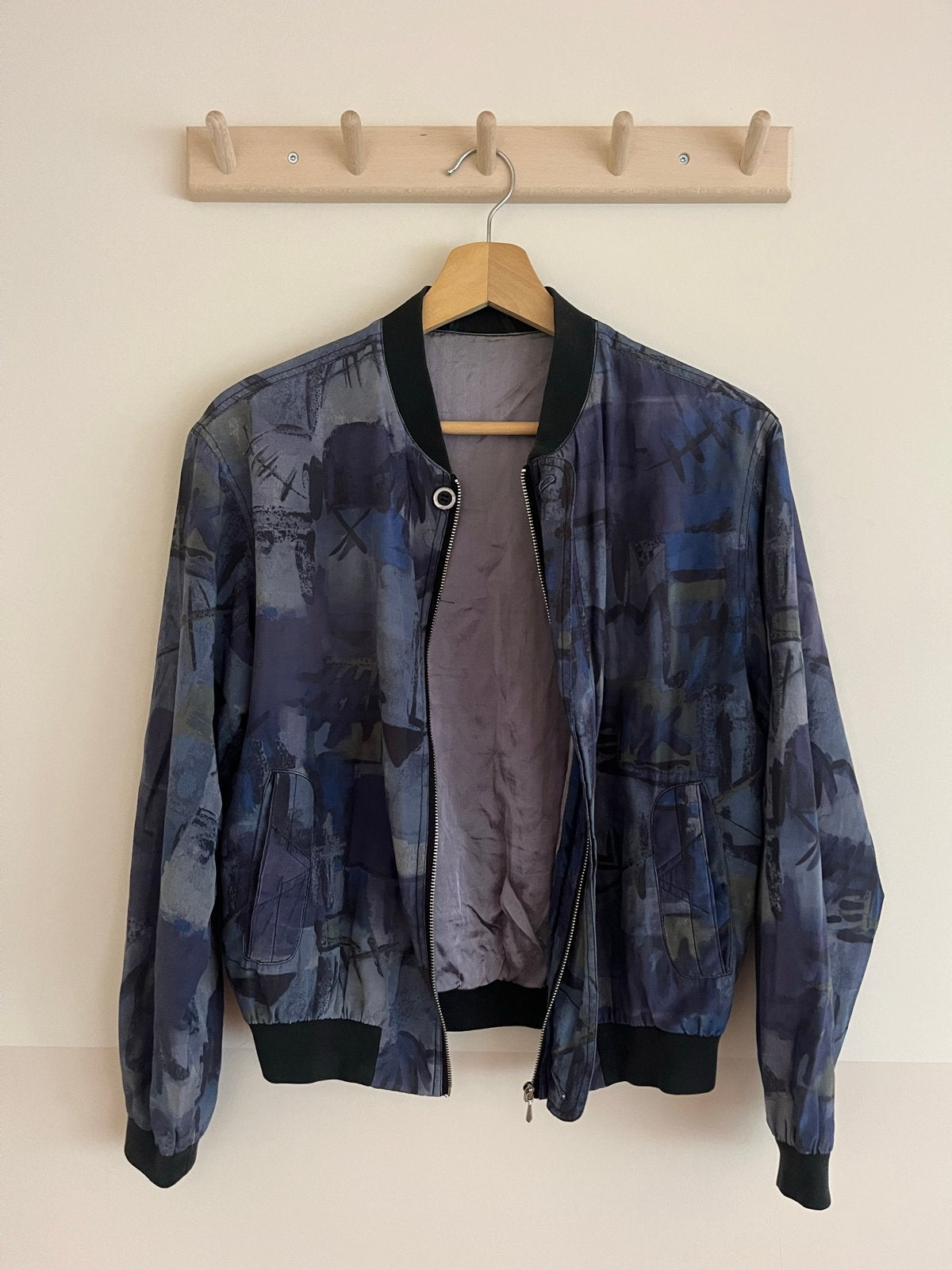 Origineel vintage bomberjack uit Duitsland, Ophalen of Verzenden, Gedragen, Maat 36 (S), Blauw