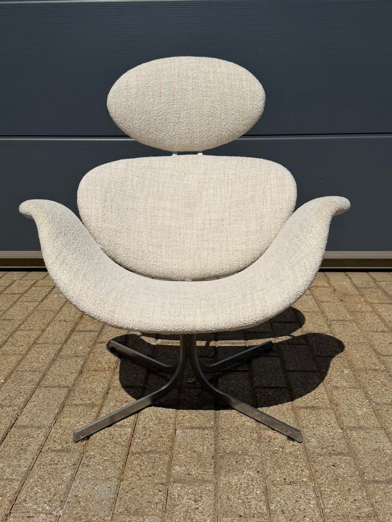 Artifort Big Tulip 1ste éditie P. Paulin Beige/écru Bouclé, Ophalen of Verzenden, Zo goed als nieuw, 75 tot 100 cm, B&B italia cassina vitra knoll togo mah jong sede edra leolux