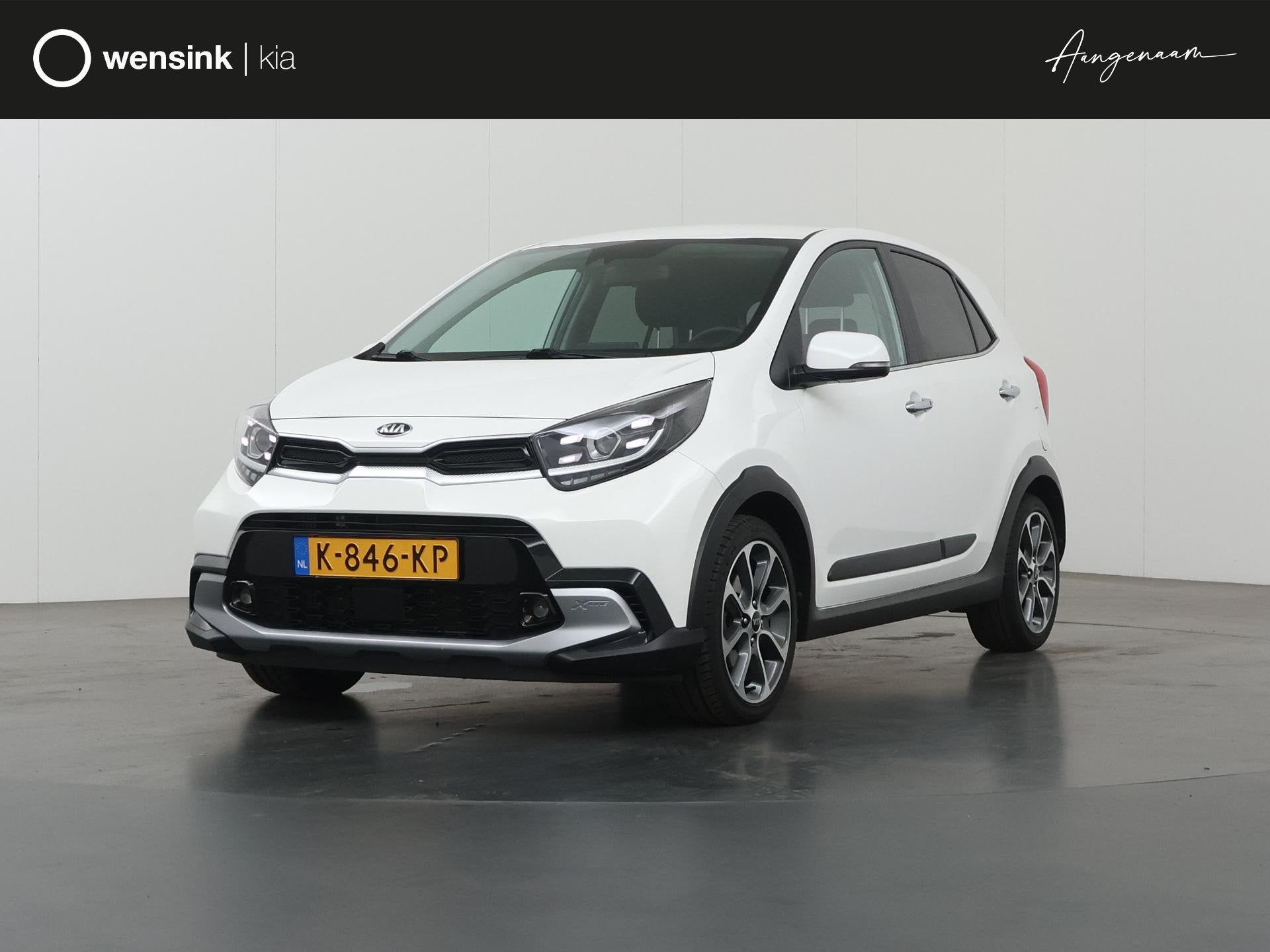 Kia Picanto 1.0 T-GDi X-Line 5p | Lederen Bekleding | Stoel/, Auto's, Voorwielaandrijving, 101 pk, Gebruikt, Wit
