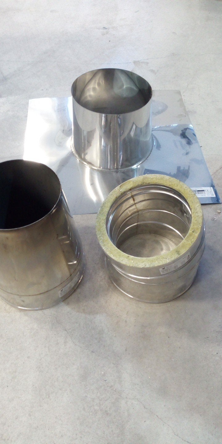 Rookgas afvoer onderdelen 180/230 geisoleerd, Ophalen of Verzenden, Nieuw, Minder dan 2 meter, 80 mm of meer