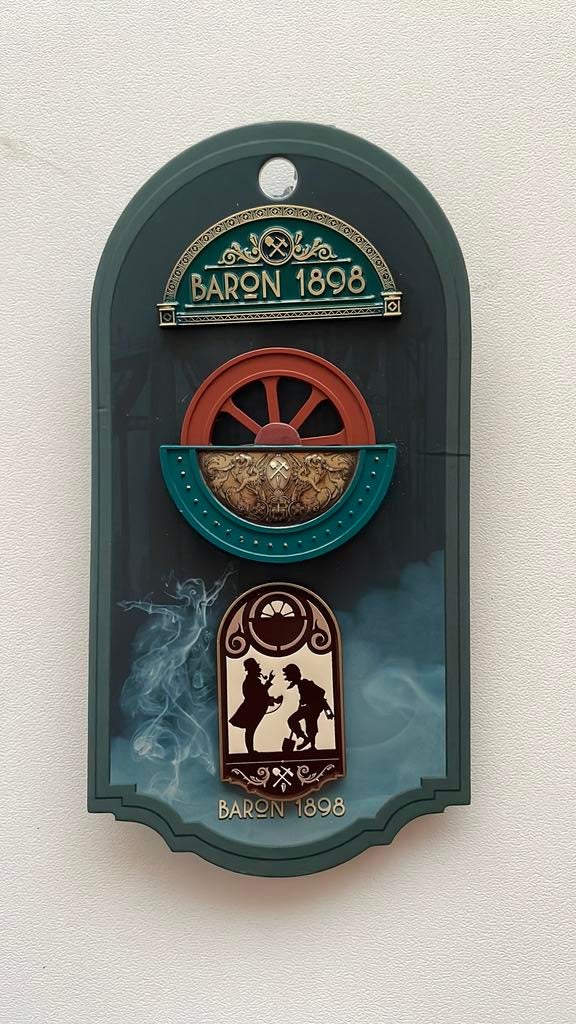 Efteling pin set Baron 1898 op kaartje EPP 492/493/494, Verzamelen, Efteling, Ophalen of Verzenden, Nieuw, Button of Speldje