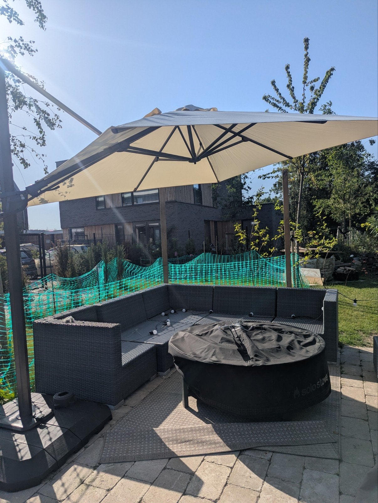 Hartman shadowflex parasol incl voet, Tuin en Terras, Parasols, Ophalen, Nieuw, Zweefparasol