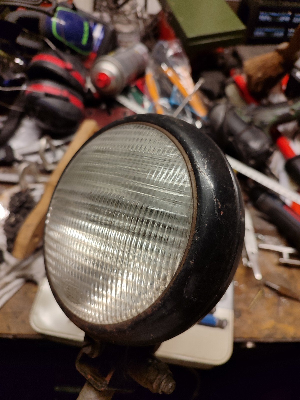 Vintage zoeklicht Hella, 15cm, Ophalen of Verzenden, Gebruikt
