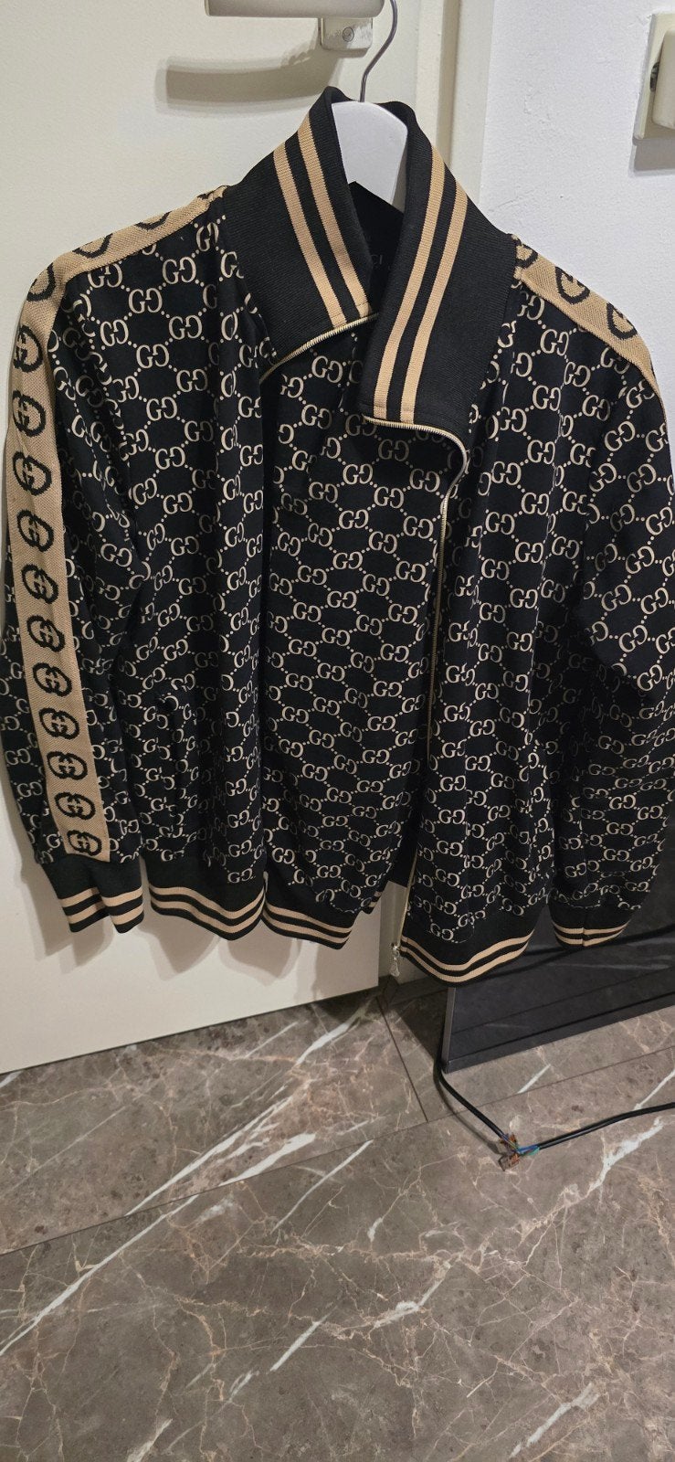 Gucci Monogram Trainingspak Zwart/Beige, Maat 38/40 (M), Zwart, Ophalen of Verzenden, Gucci