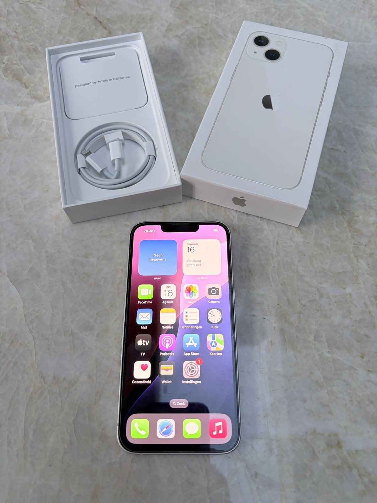 iPhone 13 Starlight 256 GB - Zo goed als nieuw, Telecommunicatie, Mobiele telefoons | Apple iPhone, 75 %, Wit, IPhone 13, Zo goed als nieuw