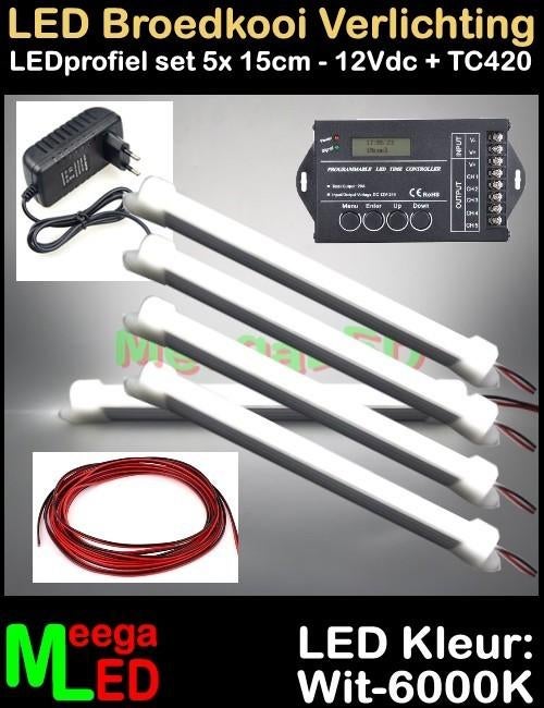 LED TC420 verlichting SET 5x 15cm Broedkooi Kweekkooi, Ophalen of Verzenden, Nieuw, Aluminium, Broedkooi of Kweekkooi