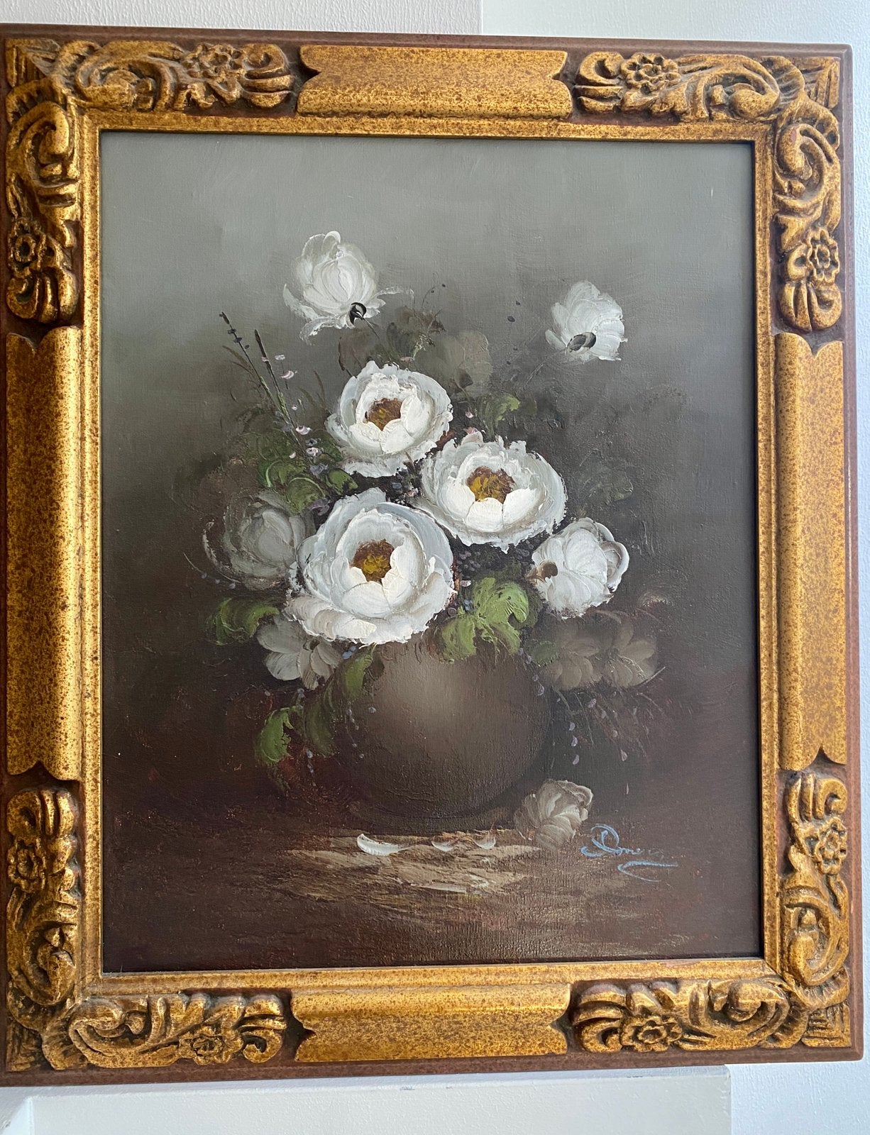 olieverf schilderij Domburg  Bloemen in pot, Bloemen, Doek, Ophalen of Verzenden, Olieverf