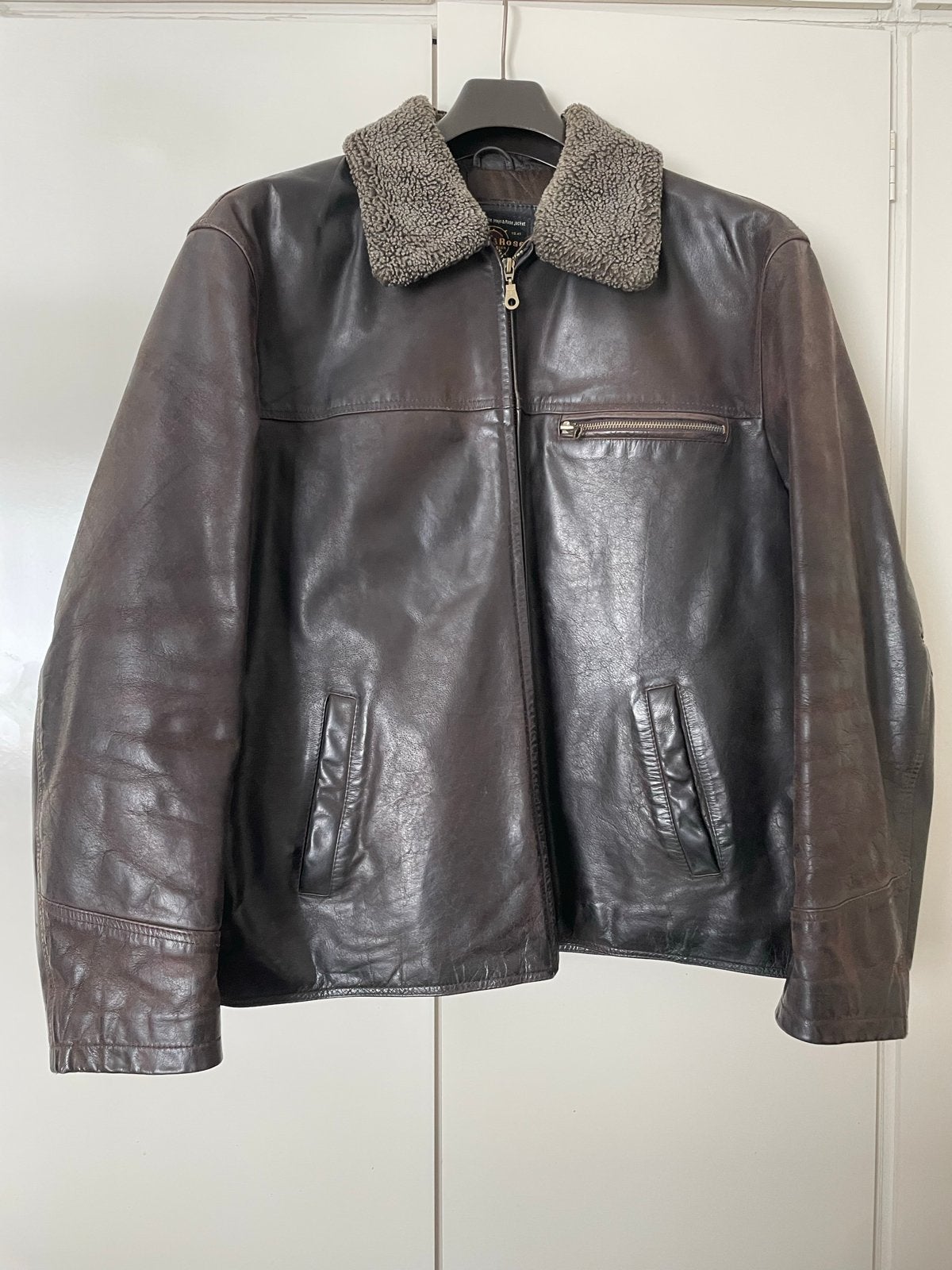 Mays & Rose Leren Jas met Afneembare Bontkraag, Kleding | Heren, Jassen | Zomer, Ophalen, Gedragen, Maat 56/58 (XL), Bruin