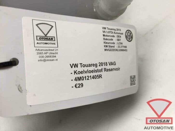 vw touareg 2018 vag koelvloeistof reservoir 4m0121405r, Gebruikt, Volkswagen, Volkswagen AG, Berliner Ring 2
38440  Wolfsburg, DE