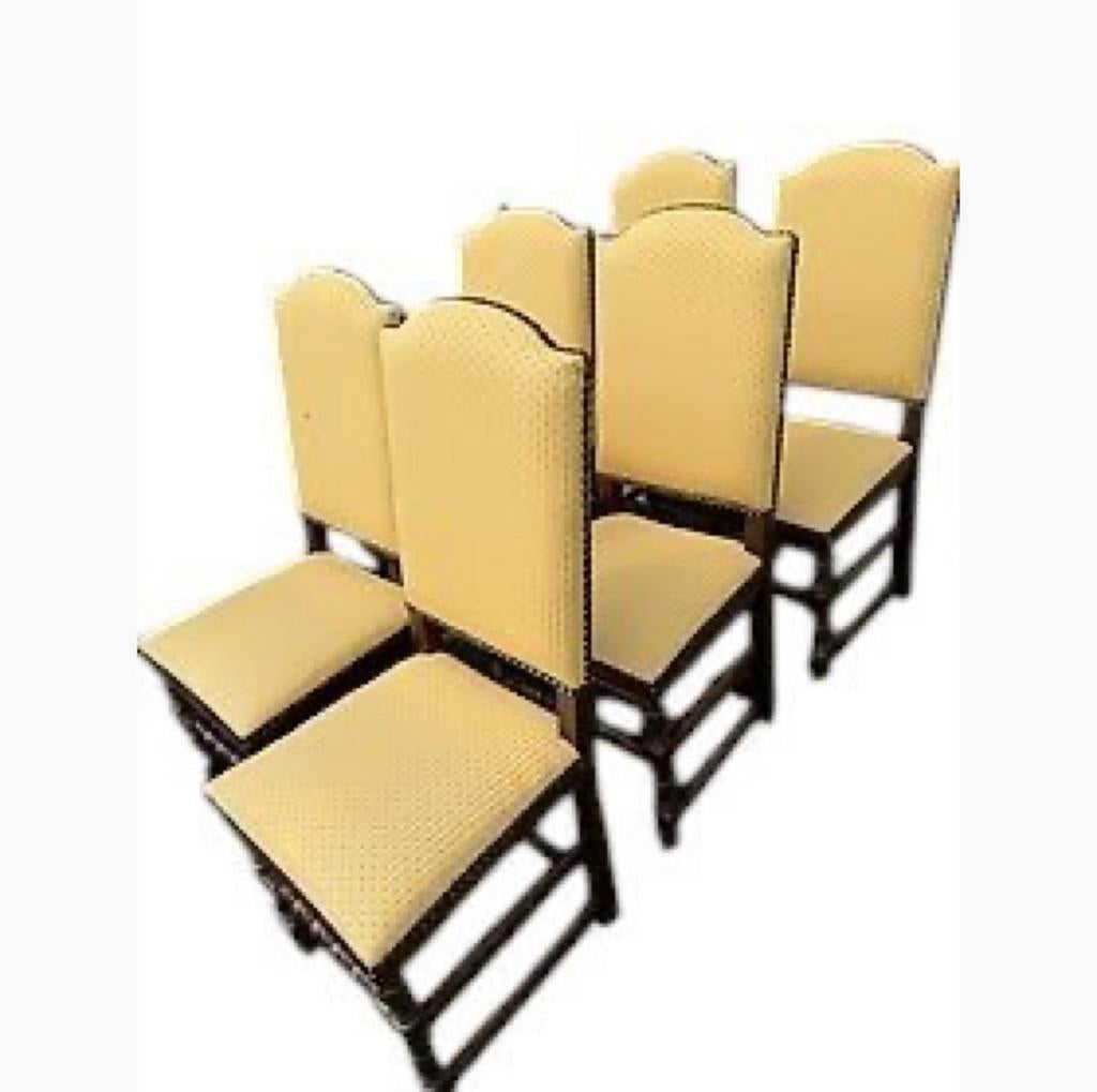 Set van 6 smetteloze antieke eetkamerstoelen, Ophalen, Gebruikt, Minder dan 75 cm, Minder dan 150 cm