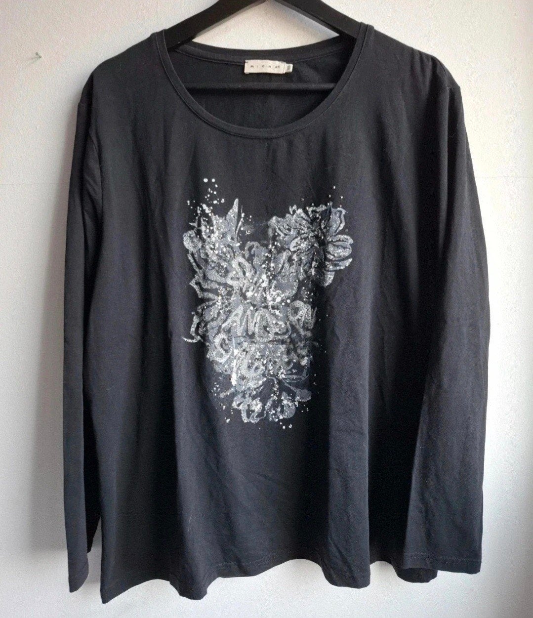 Micha longsleeve maat XXL met print, Kleding | Dames, Zwart, Maat 46/48 (XL) of groter, Ophalen of Verzenden, Zo goed als nieuw