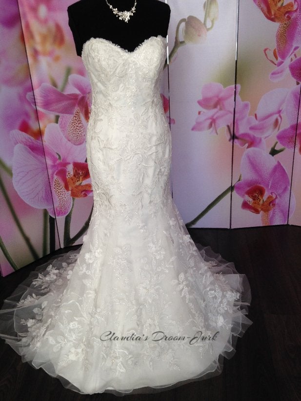 Nieuw maat 34/36 -36 TRENA met 3D bloemen, Kleding | Dames, Trouwjurk, Overige kleuren, Nieuw, Maggie sottero
