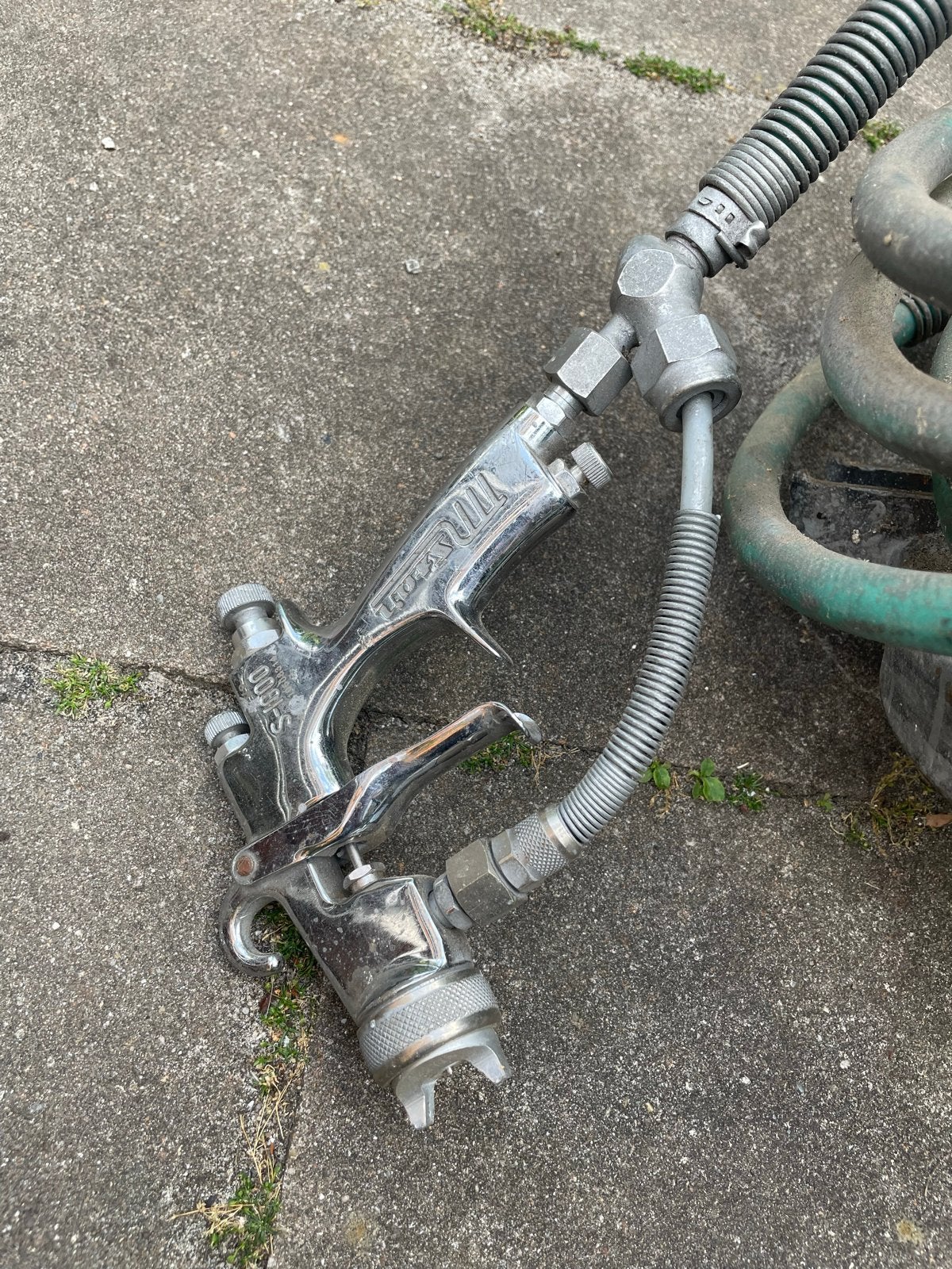 Verfspuit met drukketel alleen bovendeel, Ophalen of Verzenden, Gebruikt, Verfspuit of Verfpomp