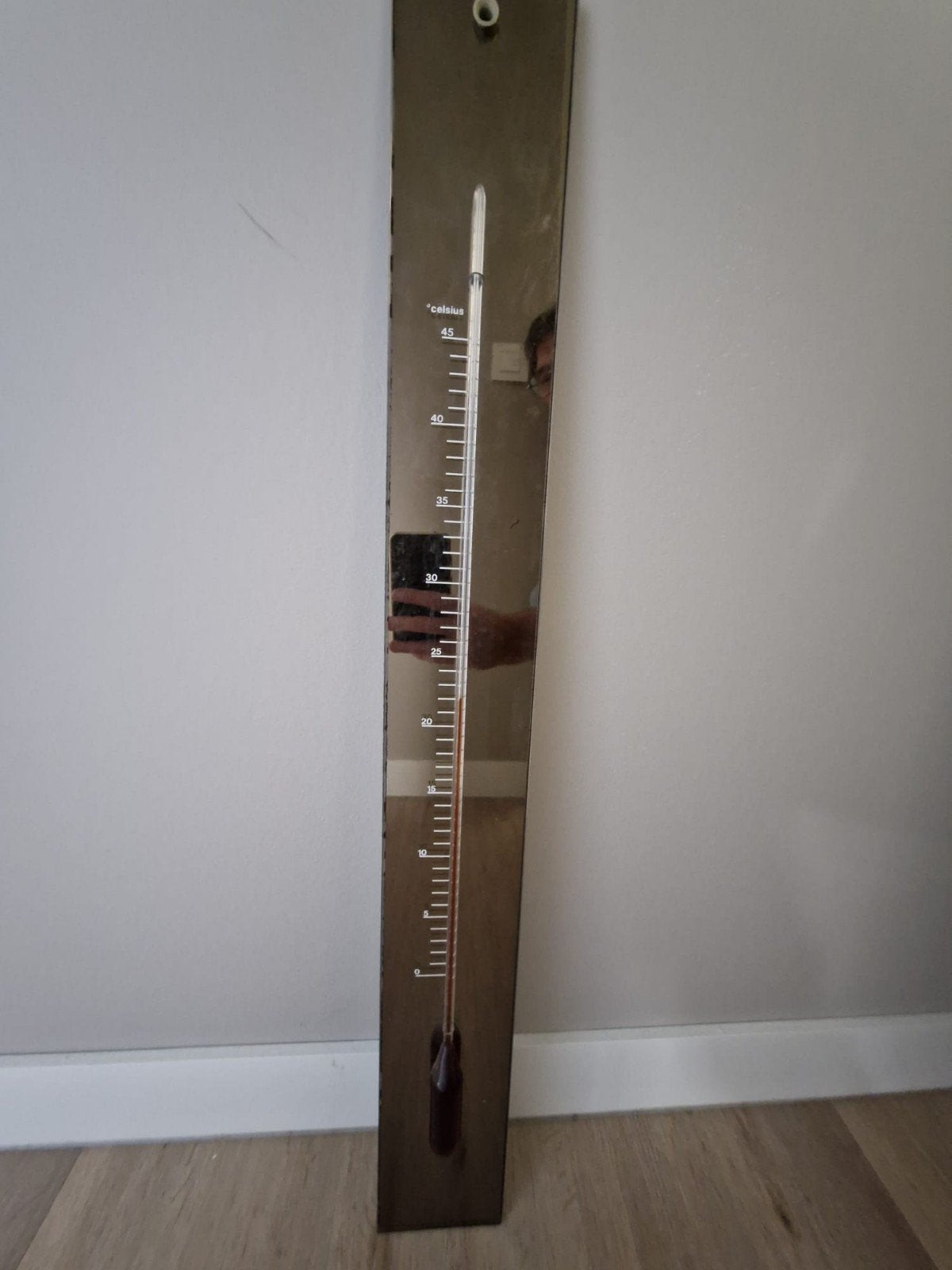 Decoratieve spiegelglas thermometer, Decoratieve thermometer, Ophalen of Verzenden, Gebruikt, Glas