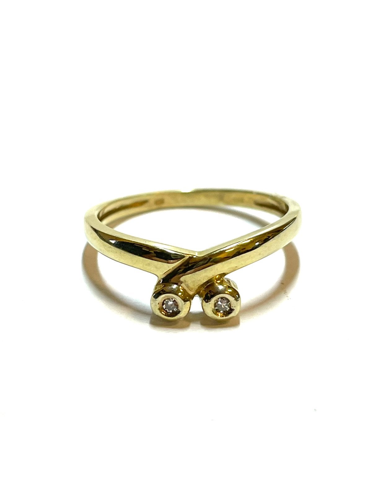 8k gouden ring met diamant, -, -, Ophalen of Verzenden, Zo goed als nieuw