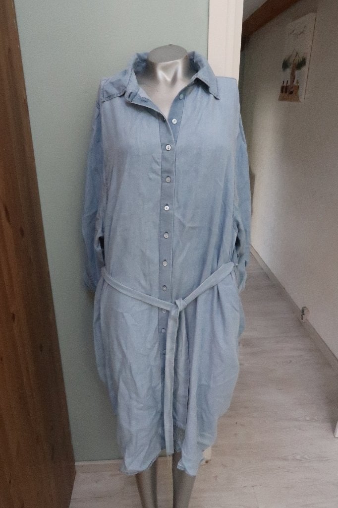 Yoek nieuwe lange jeans blouse met losse ceintuur M is 44/46, Yoek, Blauw, Blouse of Tuniek, Nieuw