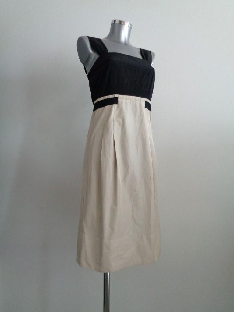 Caroline Biss jurk, maat 36, off white en zwart, Overige kleuren, Verzenden, Zo goed als nieuw, Knielengte