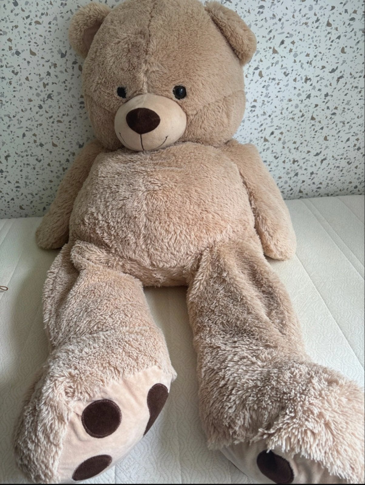 Grote zachte teddybeer - ongeveer 130 cm, Beer, Ophalen of Verzenden, Zo goed als nieuw, Beige