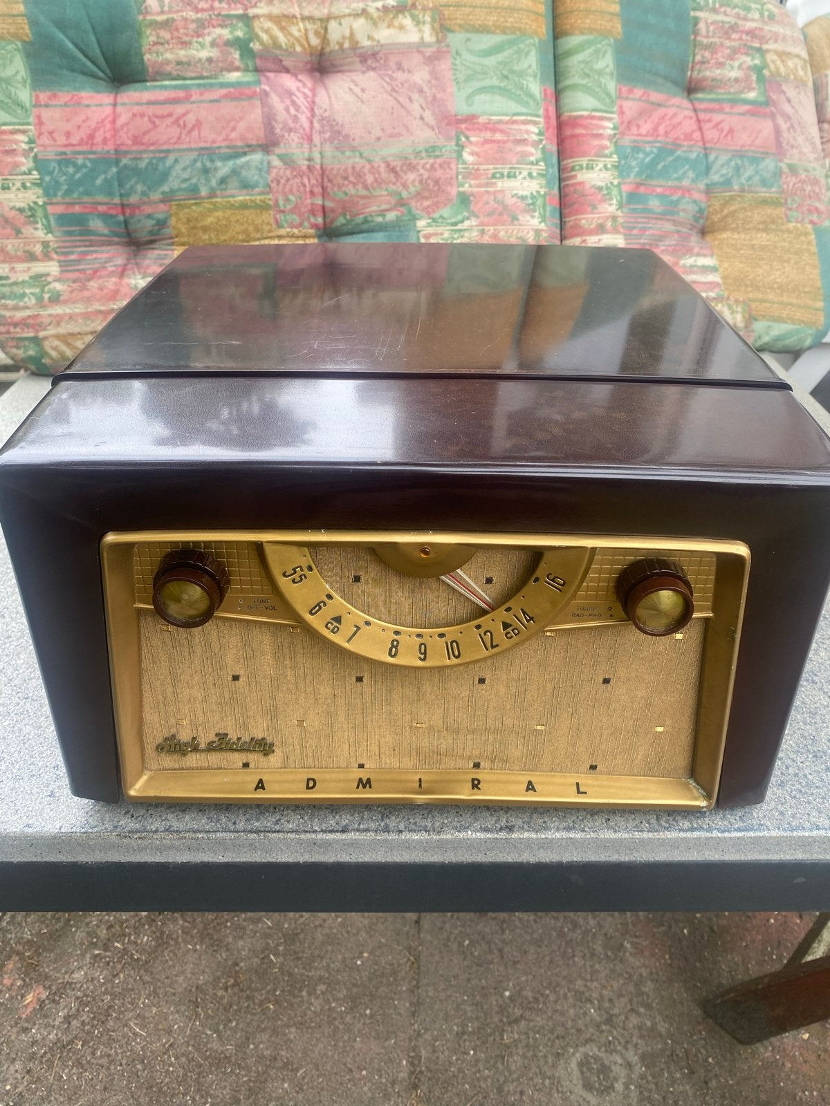 Vintage Admiral Platenspeler met Bakelieten Behuizing, Ophalen, Gebruikt, Platenspeler, Overige merken