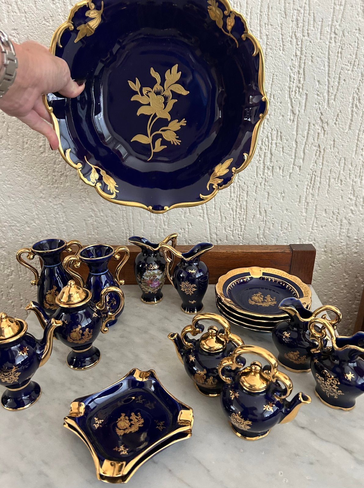 Prachtig servies setje Echt Kobalt, Antiek en Kunst, Ophalen