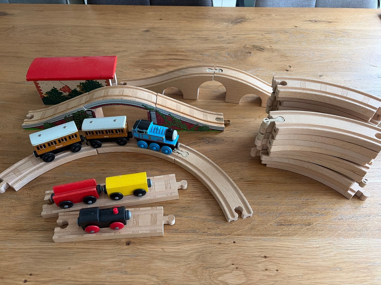 Thomas de Trein Houten Spoorbaan Set met Locomotieven, Ophalen of Verzenden, Gebruikt