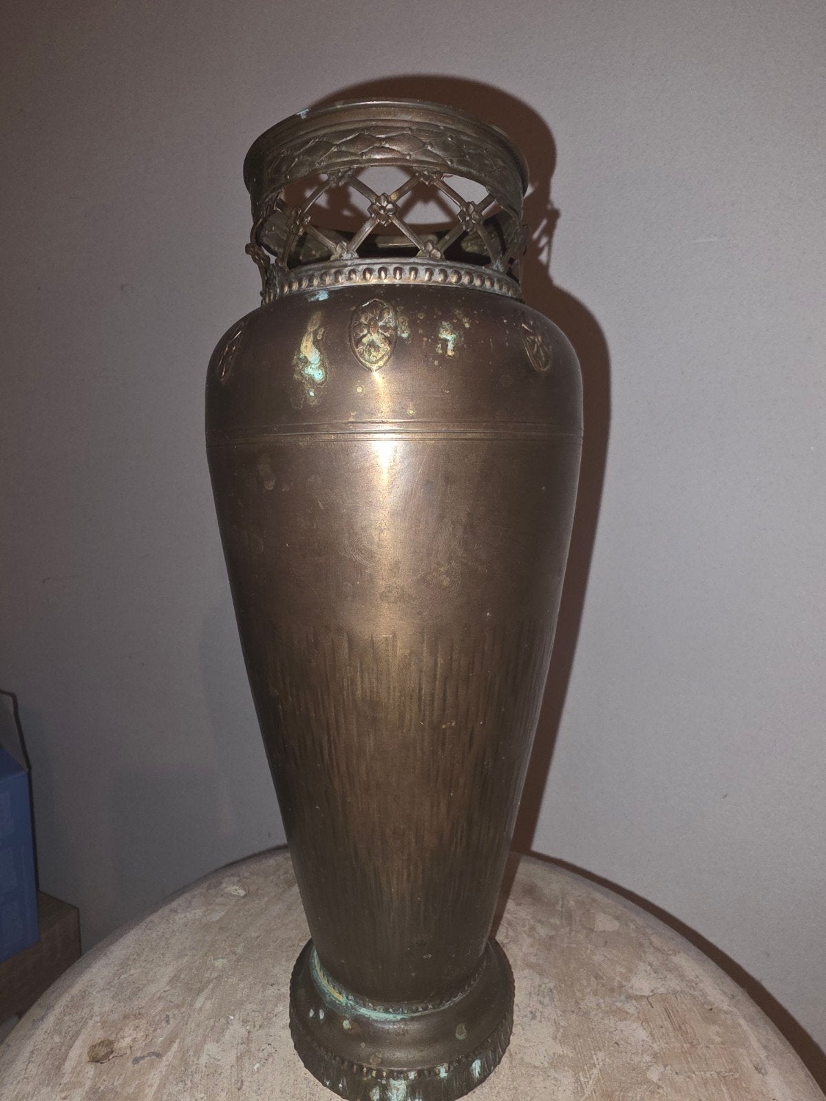 Antieke WÜMAK Jugendstil vaas ca. 1900–1920 – gemerkt – zeld, Ophalen of Verzenden, Metaal