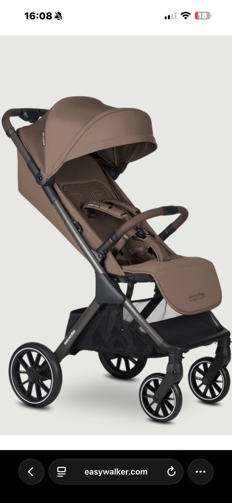Easywalker Jackey NXT XL chestnut brown, Kinderen en Baby's, Buggy's, Ophalen, Nieuw, Regenhoes