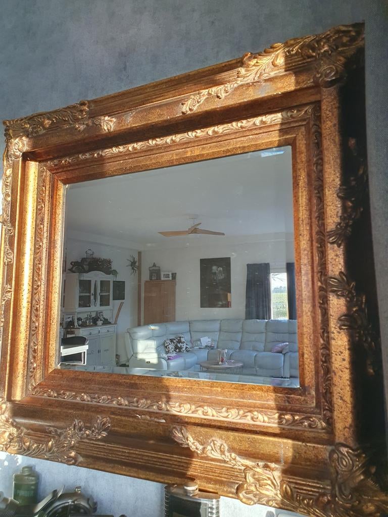 Brocante spiegel, Antiek en Kunst, Ophalen, Rechthoekig
