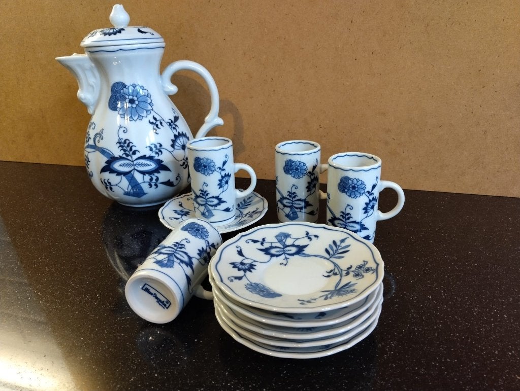 Blue Danube - Japanse theepot met 4 kopjes, Ophalen of Verzenden