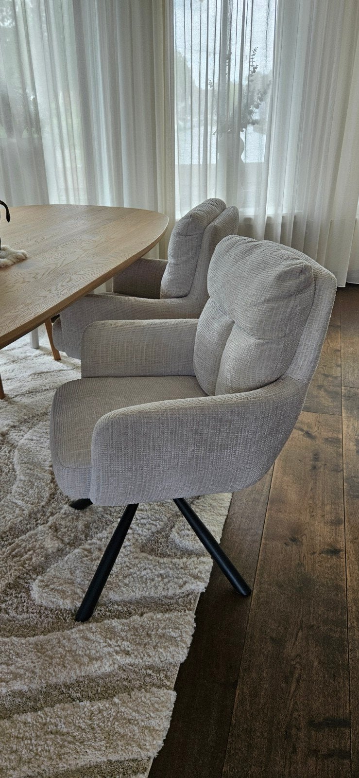 2 Luxe Draaibare Eetkamerstoelen - Comfort & Stijl, Ophalen, Twee, Wit, Modern comfort