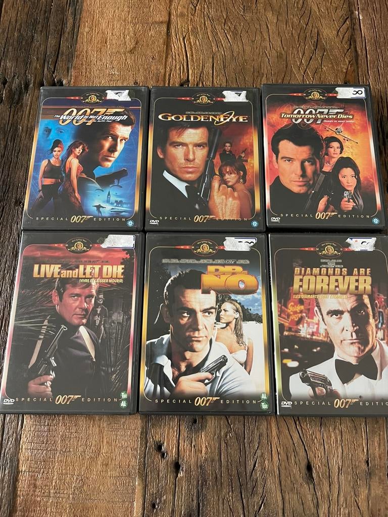 DVD’s James Bond 6 stuks, Vanaf 12 jaar, Ophalen of Verzenden, Zo goed als nieuw