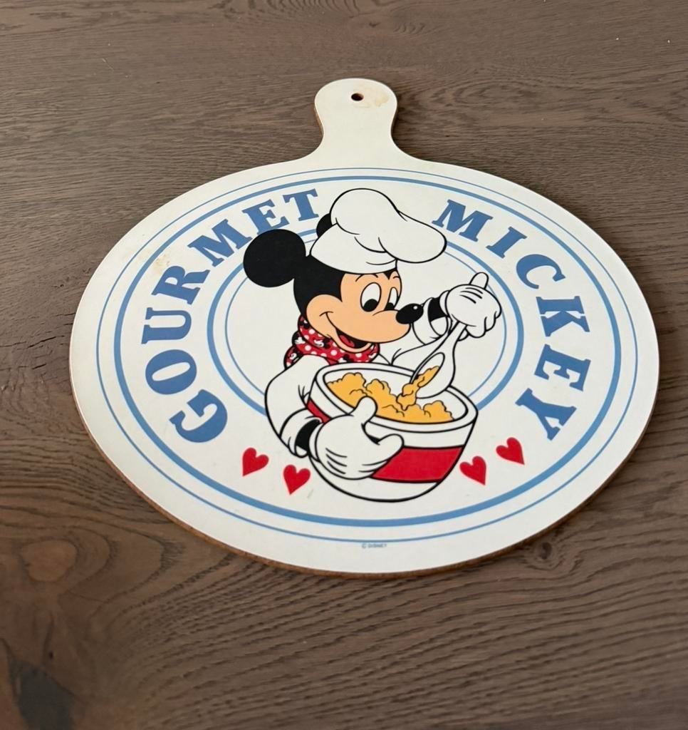 Vintage Mickey Mouse Snijplank/Serveerschaal, Huis en Inrichting, Keuken | Keukenbenodigdheden, Gebruikt, Hout, Snij-/serveerplank