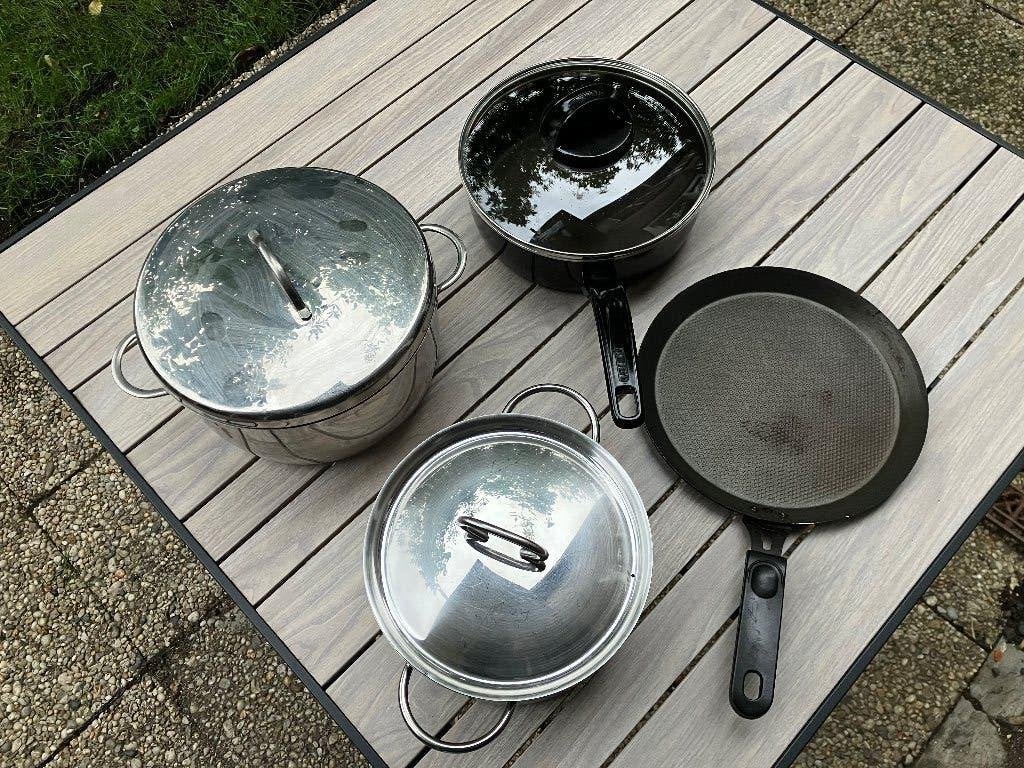 Diverse pannen, Huis en Inrichting, Ophalen, Gebruikt, Rvs, Kookpan