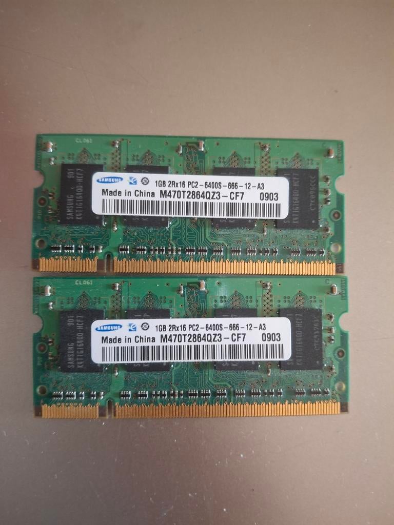 Samsung PC2-6400S-666-12-A3 (DDR2, sodimm, laptop ram), Computers en Software, RAM geheugen, Zie pagina fabrikant, Ophalen of Verzenden