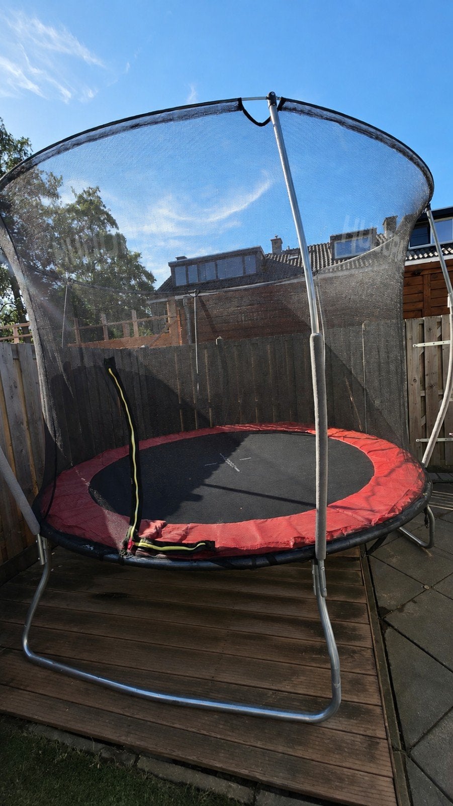 Hudora trampoline 300cm met veiligheidsnet, Ophalen, Gebruikt