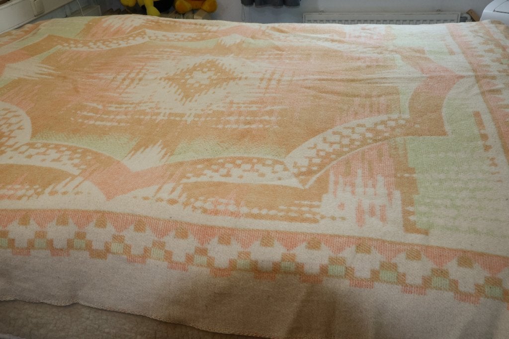 Heerlijke wollen vintage deken 170 cm x 200 cm, Gebruikt, Overige kleuren, Tweepersoons, Ophalen of Verzenden