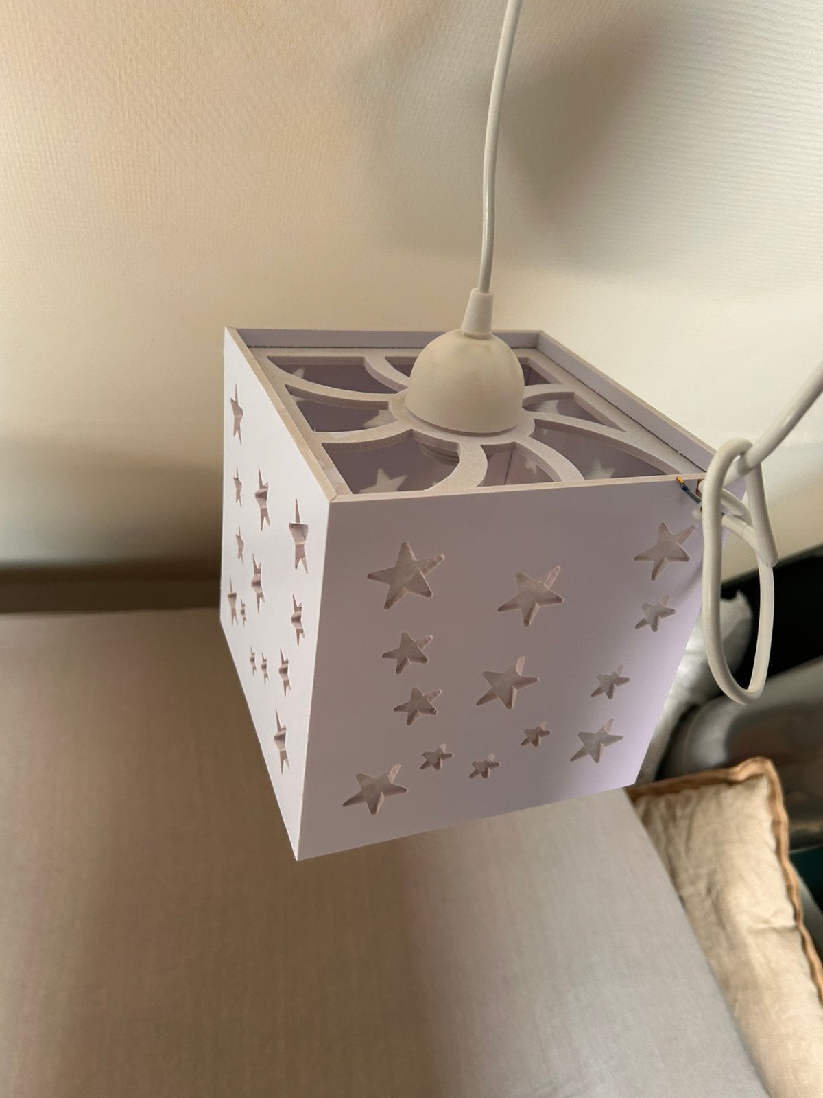Lamp, Huis en Inrichting, Wit, Vierkant, Zo goed als nieuw, Kunststof