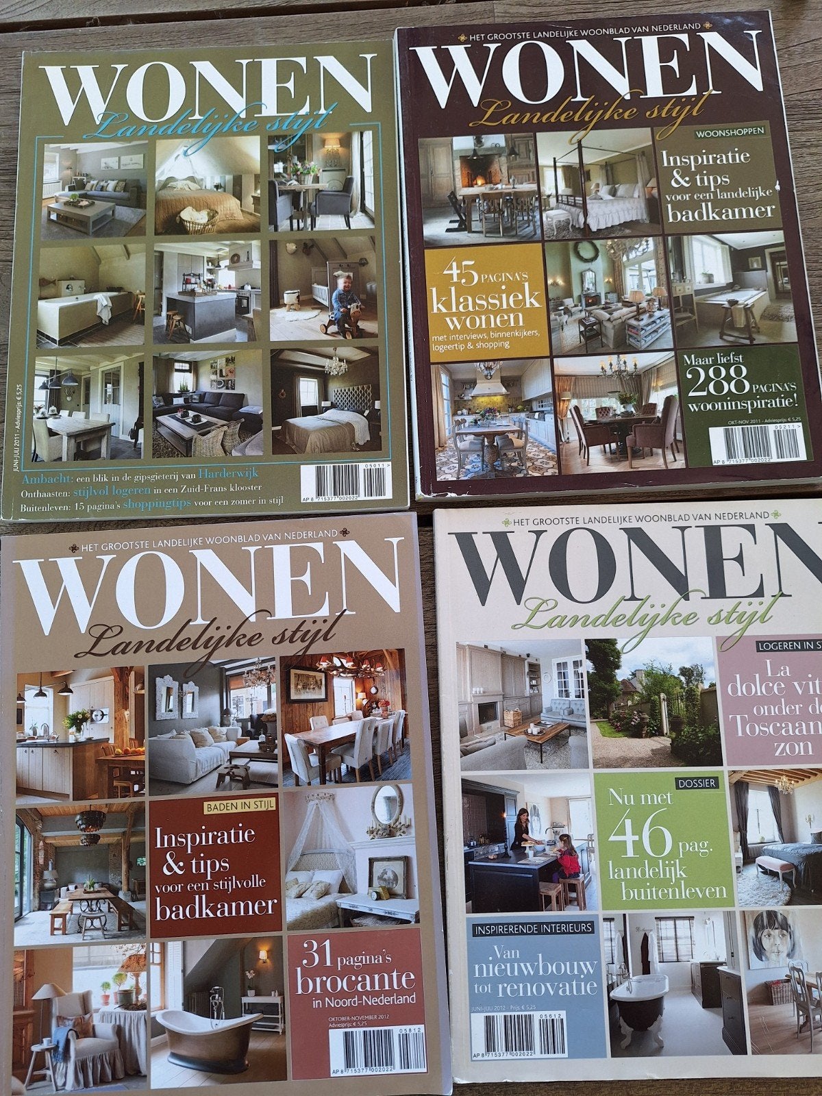 "Wonen Landelijke Stijl" tijdschriften - 6 stuks voor € 4,50, Ophalen of Verzenden, Gelezen, Diverse auteurs, Interieur en Design