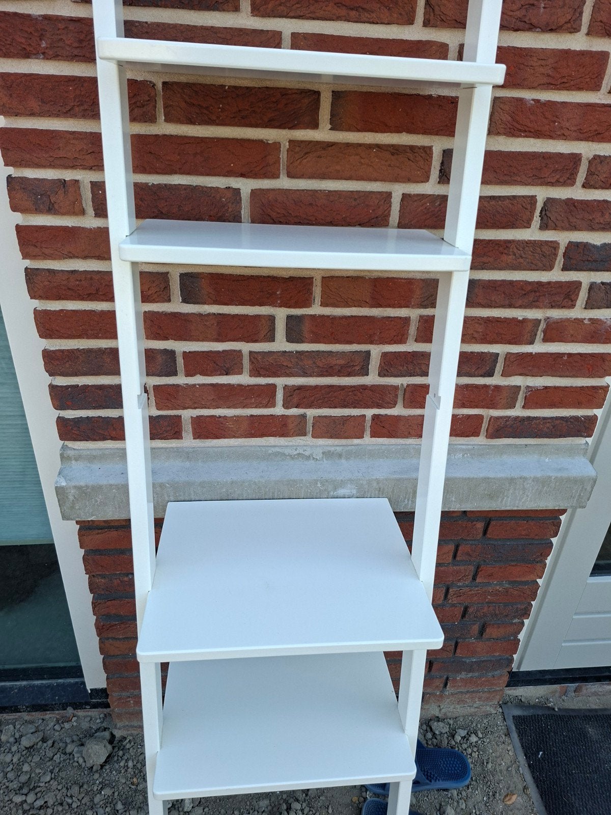 Wit wandrek / ladderrek met planken, Ophalen, Met plank(en), Minder dan 50 cm, Gebruikt