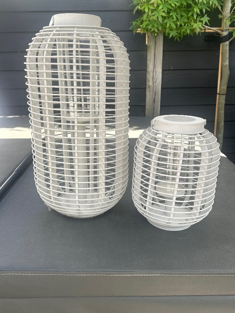 2 buiten windlichten (hout) met glas, Tuin en Terras, Buitenverlichting, Ophalen, Zonne-energie, Minder dan 50 watt, Overige typen