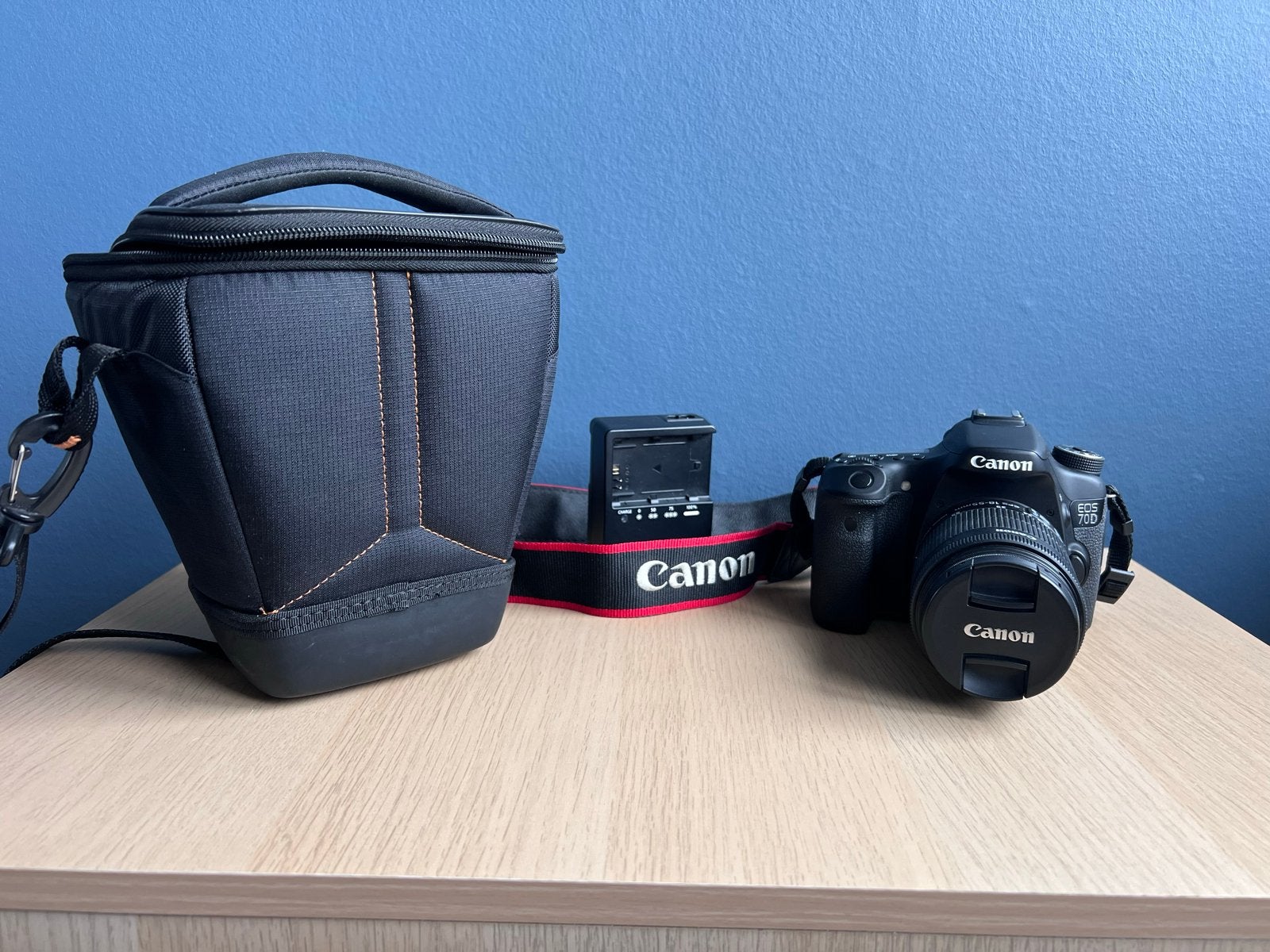 Canon EOS 70D spiegelreflexcamera met lens en tas, Ophalen, Spiegelreflex, Canon, Beeldstabilisatie