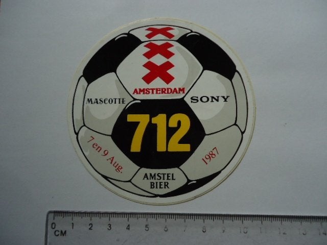 sticker 1987 AJAX 712 Voetbal vintage dinamo Kiev FC Porto, Verzenden, Zo goed als nieuw, Sport