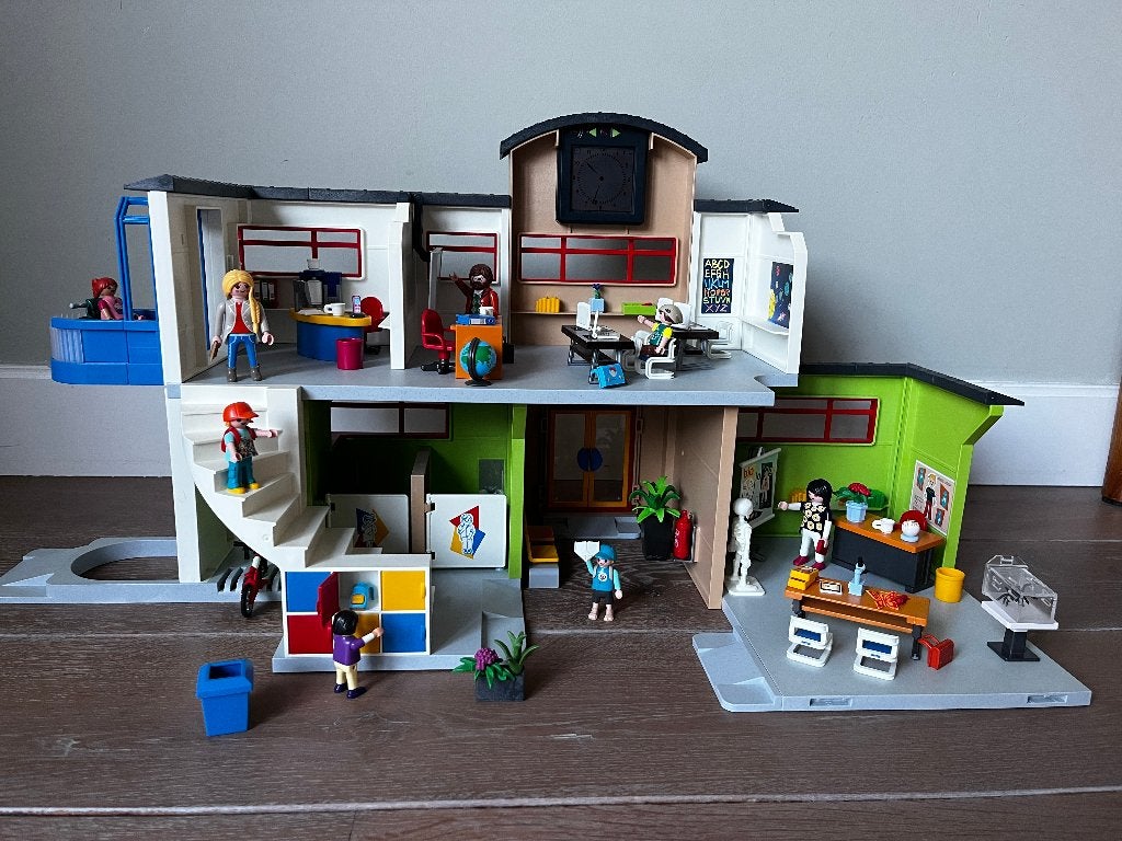 Playmobil 9453 school in nette staat, Gebruikt, Gebouw, Complete set, Ophalen of Verzenden
