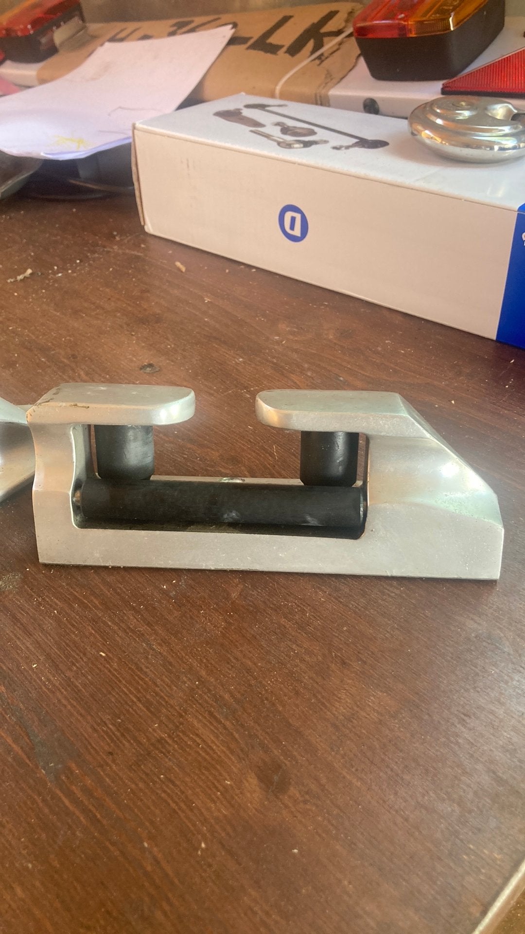 2 aluminium Verhaalklampen met rollers 190mm lang, Watersport en Boten, Ophalen of Verzenden, Gebruikt