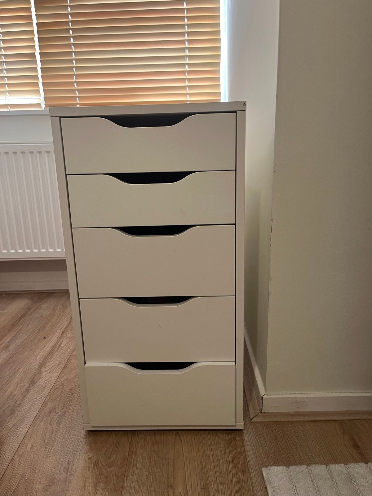IKEA ALEX Ladeblok met 5 laden - Wit, Huis en Inrichting, Kasten | Ladekasten, Ophalen, Overige materialen, Minder dan 50 cm, Gebruikt